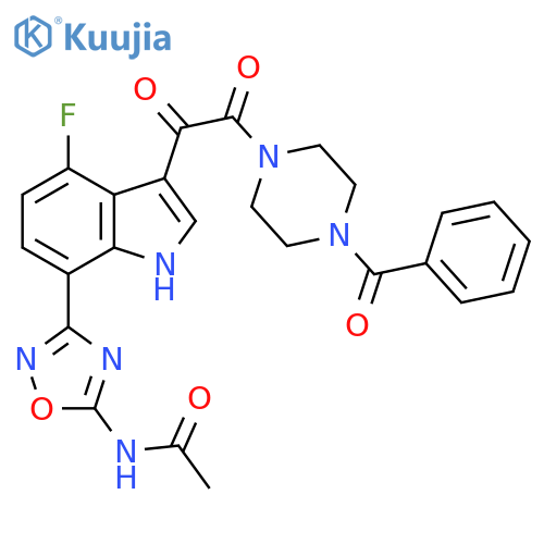 Acetamide,N-[3-[3-[(4-benzoyl-1-piperazinyl)oxoacetyl]-4-fluoro-1H-indol-7-yl]-1,2,4-oxadiazol-5-yl]- structure