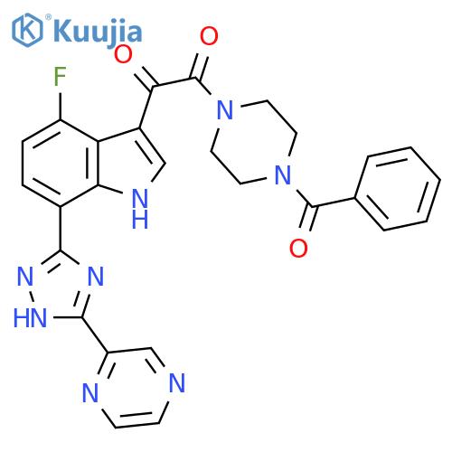 Piperazine,1-benzoyl-4-[[4-fluoro-7-(5-pyrazinyl-1H-1,2,4-triazol-3-yl)-1H-indol-3-yl]oxoacetyl]- structure