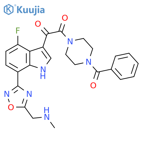 Piperazine,1-benzoyl-4-[[4-fluoro-7-[5-[(methylamino)methyl]-1,2,4-oxadiazol-3-yl]-1H-indol-3-yl]oxoacetyl]- structure