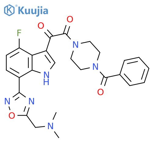 Piperazine,1-benzoyl-4-[[7-[5-[(dimethylamino)methyl]-1,2,4-oxadiazol-3-yl]-4-fluoro-1H-indol-3-yl]oxoacetyl]- structure