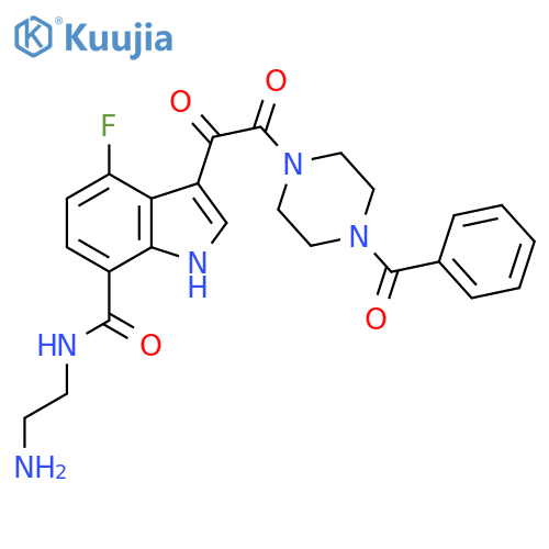 1H-Indole-7-carboxamide,N-(2-aminoethyl)-3-[(4-benzoyl-1-piperazinyl)oxoacetyl]-4-fluoro- structure