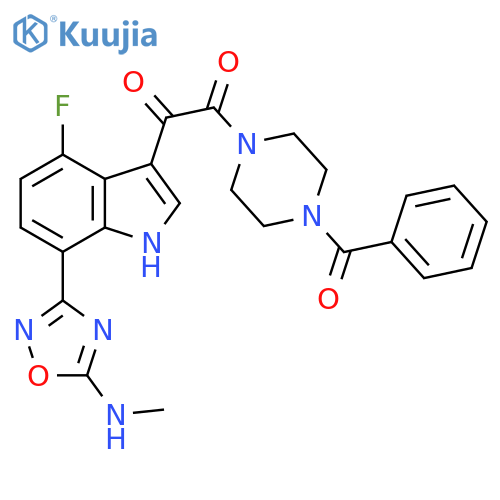 Piperazine,1-benzoyl-4-[[4-fluoro-7-[5-(methylamino)-1,2,4-oxadiazol-3-yl]-1H-indol-3-yl]oxoacetyl]- structure