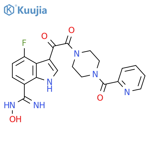 Piperazine,1-[[4-fluoro-7-[(hydroxyamino)iminomethyl]-1H-indol-3-yl]oxoacetyl]-4-(2-pyridinylcarbonyl)- structure