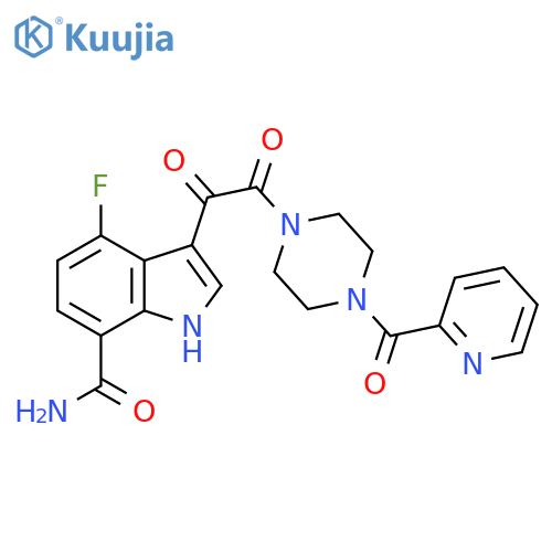1H-Indole-7-carboxamide,4-fluoro-3-[oxo[4-(2-pyridinylcarbonyl)-1-piperazinyl]acetyl]- structure