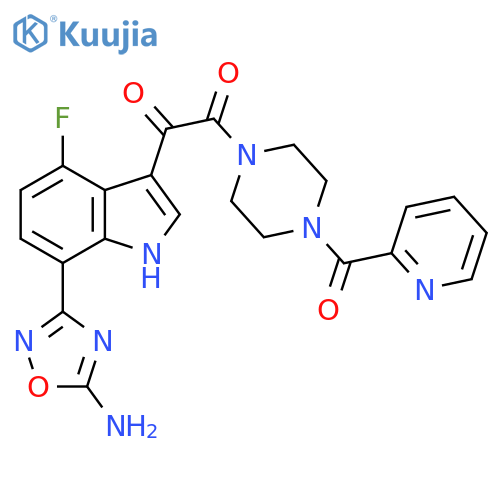 Piperazine,1-[[7-(5-amino-1,2,4-oxadiazol-3-yl)-4-fluoro-1H-indol-3-yl]oxoacetyl]-4-(2-pyridinylcarbonyl)- structure