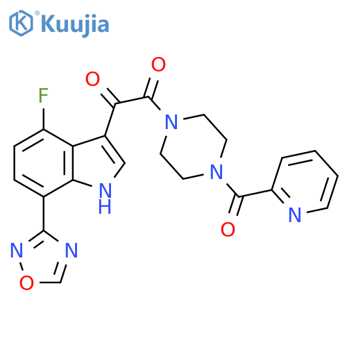 Piperazine,1-[[4-fluoro-7-(1,2,4-oxadiazol-3-yl)-1H-indol-3-yl]oxoacetyl]-4-(2-pyridinylcarbonyl)- structure