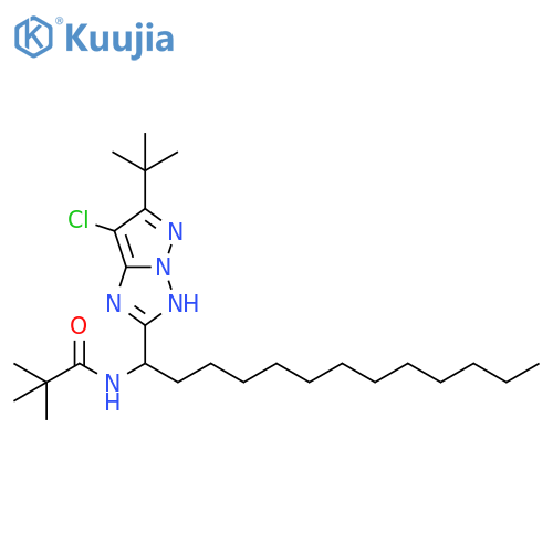 Propanamide,N-[1-[7-chloro-6-(1,1-dimethylethyl)-1H-pyrazolo[1,5-b][1,2,4]triazol-2-yl]tridecyl]-2,2-dimethyl- structure