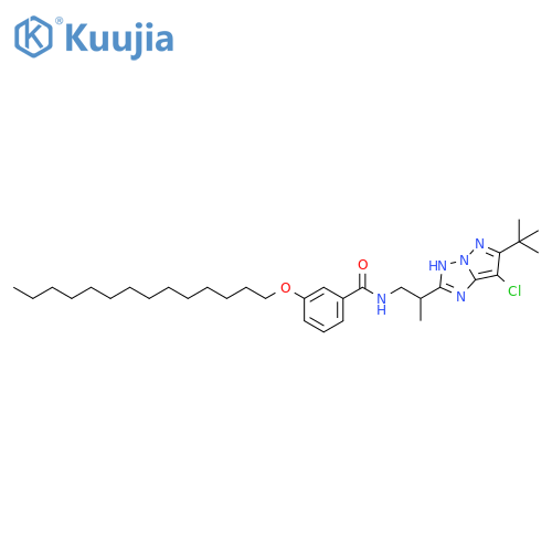 Benzamide,N-[2-[7-chloro-6-(1,1-dimethylethyl)-1H-pyrazolo[1,5-b][1,2,4]triazol-2-yl]propyl]-3-(tetradecyloxy)- structure