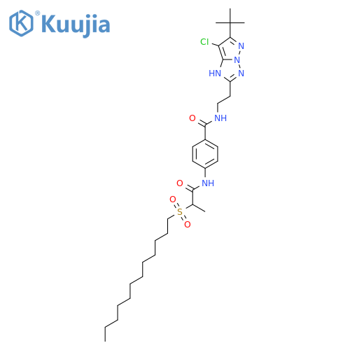 Benzamide,N-[2-[7-chloro-6-(1,1-dimethylethyl)-1H-pyrazolo[1,5-b][1,2,4]triazol-2-yl]ethyl]-4-[[2-(dodecylsulfonyl)-1-oxopropyl]amino]- structure