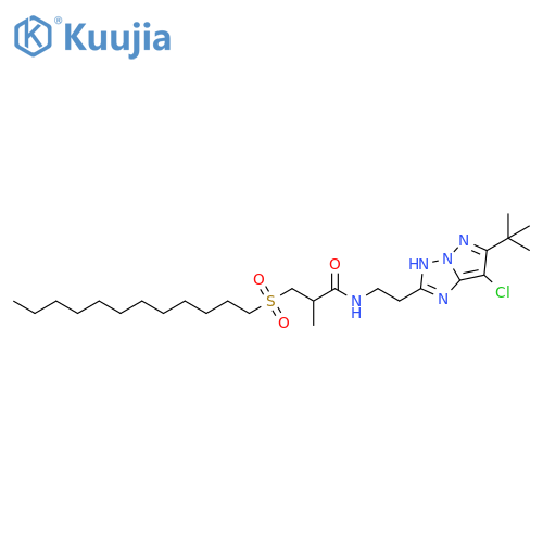 Propanamide,N-[2-[7-chloro-6-(1,1-dimethylethyl)-1H-pyrazolo[1,5-b][1,2,4]triazol-2-yl]ethyl]-3-(dodecylsulfonyl)-2-methyl- structure