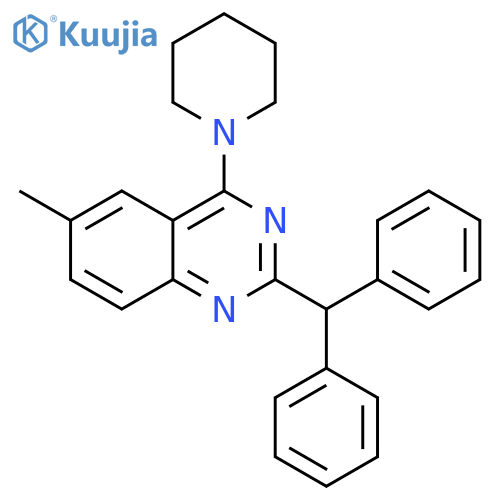 Quinazoline, 2-(diphenylmethyl)-6-methyl-4-(1-piperidinyl)- structure