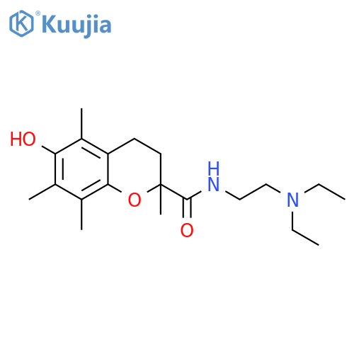 2H-1-Benzopyran-2-carboxamide,N-[2-(diethylamino)ethyl]-3,4-dihydro-6-hydroxy-2,5,7,8-tetramethyl- structure