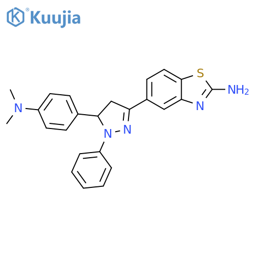 2-Benzothiazolamine,5-[5-[4-(dimethylamino)phenyl]-4,5-dihydro-1-phenyl-1H-pyrazol-3-yl]- structure
