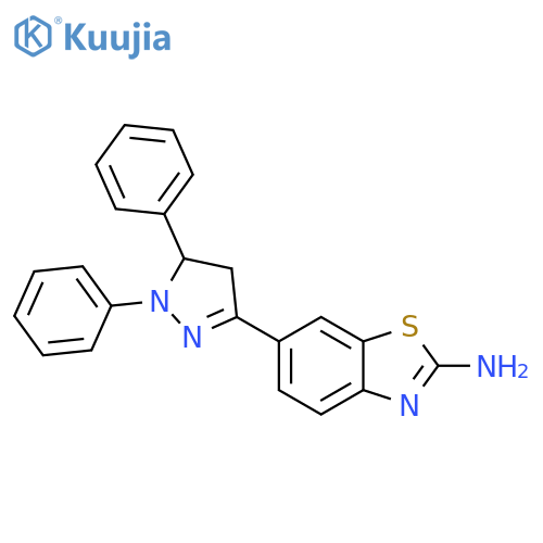 2-Benzothiazolamine, 6-(4,5-dihydro-1,5-diphenyl-1H-pyrazol-3-yl)- structure