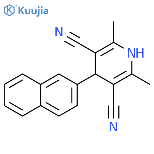 3,5-Pyridinedicarbonitrile, 1,4-dihydro-2,6-dimethyl-4-(2-naphthalenyl)- structure