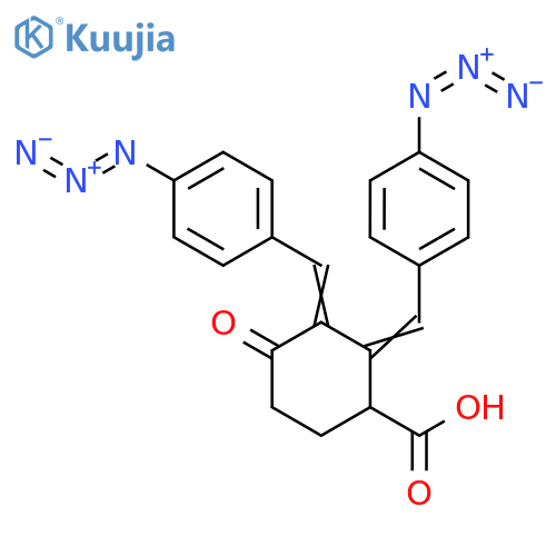 Cyclohexanecarboxylic acid, 2,3-bis[(4-azidophenyl)methylene]-4-oxo- structure