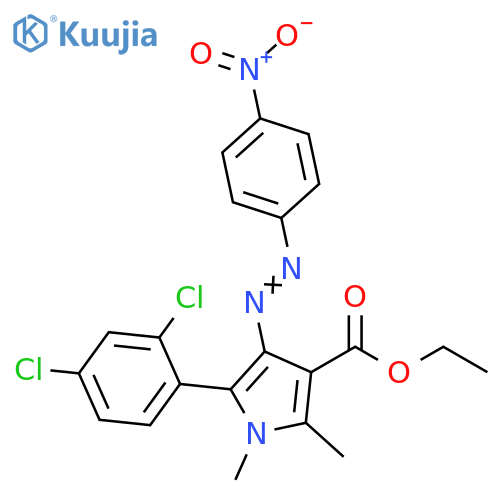 1H-Pyrrole-3-carboxylic acid,5-(2,4-dichlorophenyl)-1,2-dimethyl-4-[(4-nitrophenyl)azo]-, ethyl ester structure
