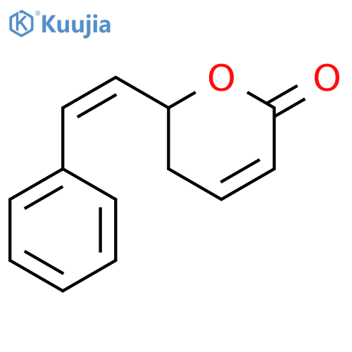 2H-Pyran-2-one, 5,6-dihydro-6-[(1Z)-2-phenylethenyl]- structure