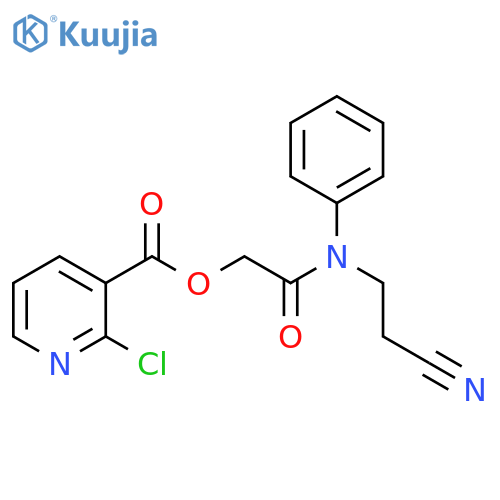 3-Pyridinecarboxylic acid, 2-chloro-, 2-[(2-cyanoethyl)phenylamino]-2-oxoethyl ester structure