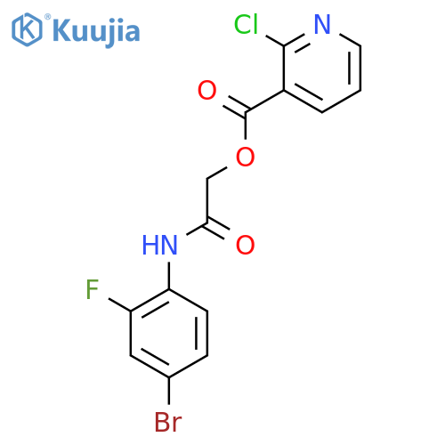 [(4-Bromo-2-fluorophenyl)carbamoyl]methyl 2-chloropyridine-3-carboxylate structure