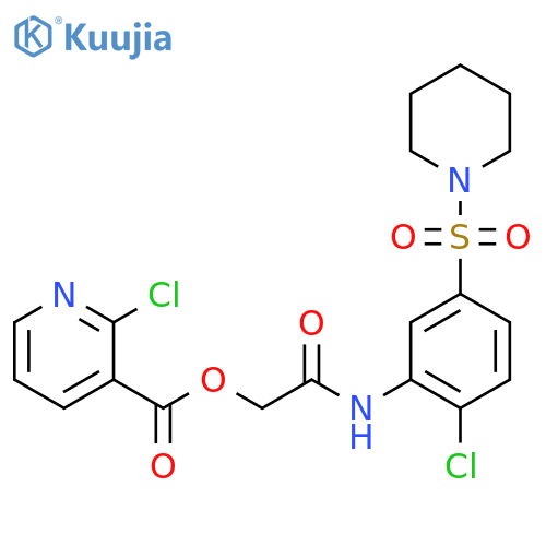 {[2-Chloro-5-(piperidine-1-sulfonyl)phenyl]carbamoyl}methyl 2-chloropyridine-3-carboxylate structure