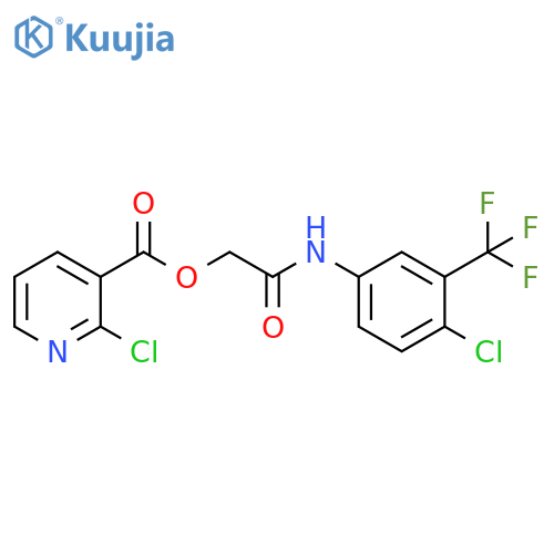 3-Pyridinecarboxylic acid, 2-chloro-, 2-[[4-chloro-3-(trifluoromethyl)phenyl]amino]-2-oxoethyl ester structure
