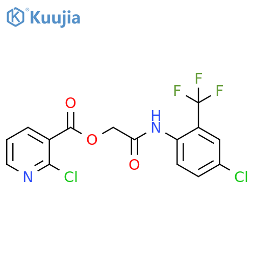 3-Pyridinecarboxylic acid, 2-chloro-, 2-[[4-chloro-2-(trifluoromethyl)phenyl]amino]-2-oxoethyl ester structure