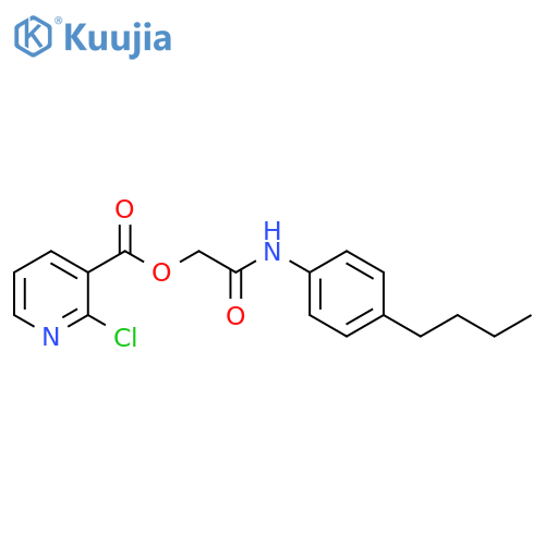 3-Pyridinecarboxylic acid, 2-chloro-, 2-[(4-butylphenyl)amino]-2-oxoethyl ester structure
