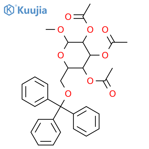Methyl 6-O-Trityl-2,3,4-tri-O-acetyl-α-D-galactopyranoside structure