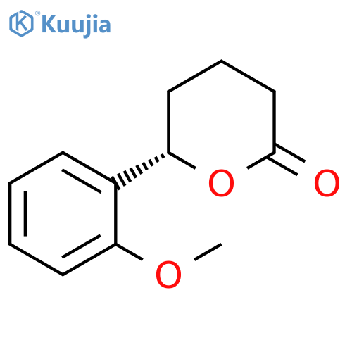 2H-Pyran-2-one, tetrahydro-6-(2-methoxyphenyl)-, (6S)- structure