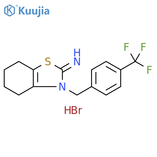 2(3H)-Benzothiazolimine,4,5,6,7-tetrahydro-3-[[4-(trifluoromethyl)phenyl]methyl]-,monohydrobromide structure