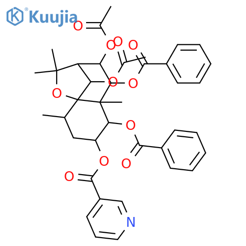 1,2,6,8,9-Pentahydroxydihydro-β-agarofuran; (1α,2α,6β,8β,9β)-form, 2-O-(3-Pyridinecarbonyl), 1,9-dibenzoyl, 6,8-di-Ac structure