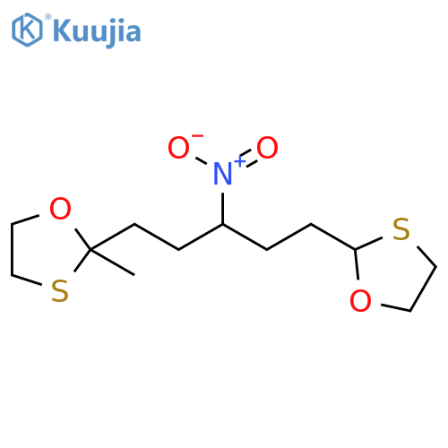 1,3-Oxathiolane, 2-methyl-2-[3-nitro-5-(1,3-oxathiolan-2-yl)pentyl]- structure