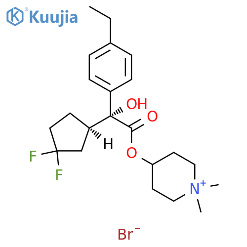 Piperidinium,4-[[(2R)-[(1R)-3,3-difluorocyclopentyl](4-ethylphenyl)hydroxyacetyl]oxy]-1,1-dimethyl-, bromide structure