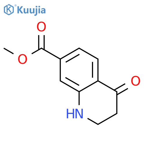 7-Quinolinecarboxylic acid, 1,2,3,4-tetrahydro-4-oxo-, methyl ester structure