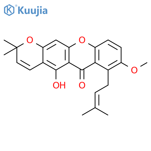 5-Hydroxy-8-methoxy-2,2-dimethyl-7-(3-methyl-2-butenyl)-2H,6H-pyrano[3,2-b]xanthen-6-one structure