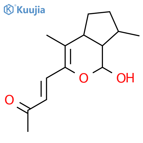 (3E)-4-(1-hydroxy-4,7-dimethyl-1,4a,5,6,7,7a-hexahydrocyclopenta[c]pyran-3-yl)but-3-en-2-one structure