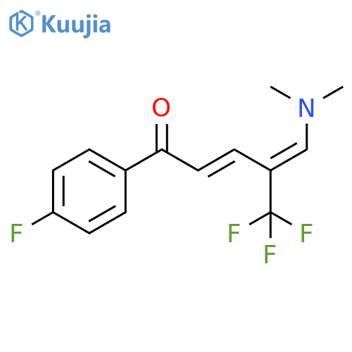 2,4-Pentadien-1-one,5-(dimethylamino)-1-(4-fluorophenyl)-4-(trifluoromethyl)-, (2E,4E)- structure