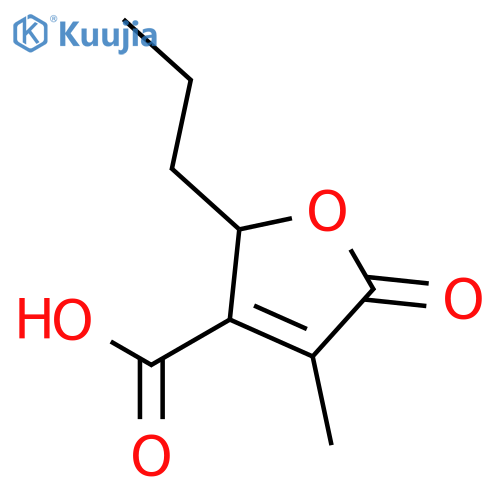 3-Furancarboxylic acid, 2,5-dihydro-4-methyl-5-oxo-2-propyl-, (2R)- structure