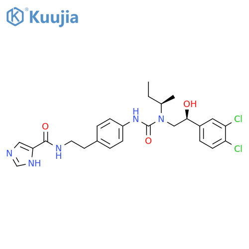 1H-Imidazole-4-carboxamide,N-[2-[4-[[[[(2S)-2-(3,4-dichlorophenyl)-2-hydroxyethyl][(1R)-1-methylpropyl]amino]carbonyl]amino]phenyl]ethyl]- structure