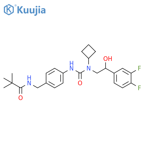Propanamide,N-[[4-[[[cyclobutyl[2-(3,4-difluorophenyl)-2-hydroxyethyl]amino]carbonyl]amino]phenyl]methyl]-2,2-dimethyl- structure