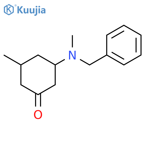 Cyclohexanone, 3-methyl-5-[methyl(phenylmethyl)amino]- structure
