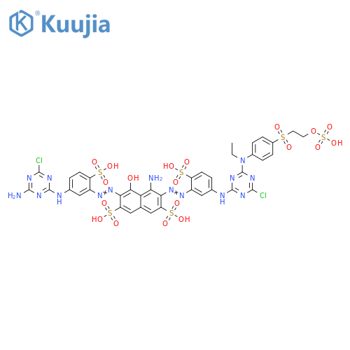 2,7-Naphthalenedisulfonic acid,4-amino-6-[[5-[(4-amino-6-chloro-1,3,5-triazin-2-yl)amino]-2-sulfophenyl]azo]-3-[[5-[[4-chloro-6-[ethyl[4-[[2-(sulfooxy)ethyl]sulfonyl]phenyl]amino]-1,3,5-triazin-2-yl]amino]-2-sulfophenyl]azo]-5-hydroxy- structure