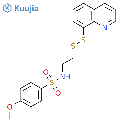 Benzenesulfonamide, 4-methoxy-N-[2-(8-quinolinyldithio)ethyl]- structure