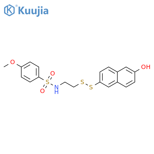 Benzenesulfonamide,N-[2-[(6-hydroxy-2-naphthalenyl)dithio]ethyl]-4-methoxy- structure