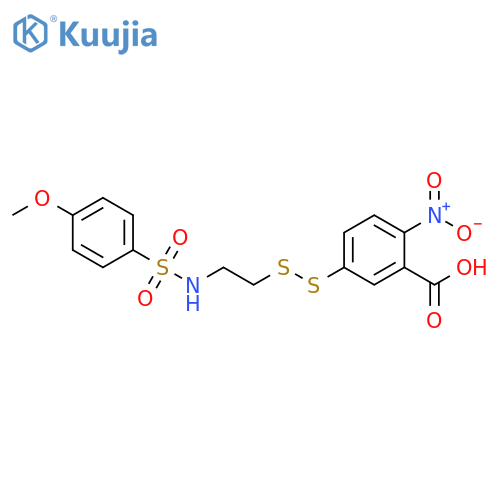 Benzoic acid,5-[[2-[[(4-methoxyphenyl)sulfonyl]amino]ethyl]dithio]-2-nitro- structure
