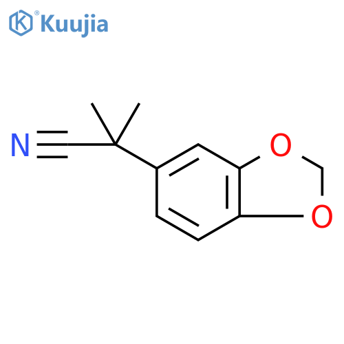 2-(1,3-dioxaindan-5-yl)-2-methylpropanenitrile structure