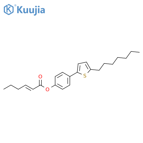 2-Hexenoic acid, 4-(5-heptyl-2-thienyl)phenyl ester, (2E)- structure