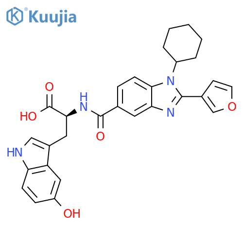 Tryptophan,N-[[1-cyclohexyl-2-(3-furanyl)-1H-benzimidazol-5-yl]carbonyl]-5-hydroxy- structure
