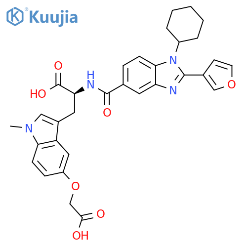 L-Tryptophan,5-(carboxymethoxy)-N-[[1-cyclohexyl-2-(3-furanyl)-1H-benzimidazol-5-yl]carbonyl]-1-methyl- structure